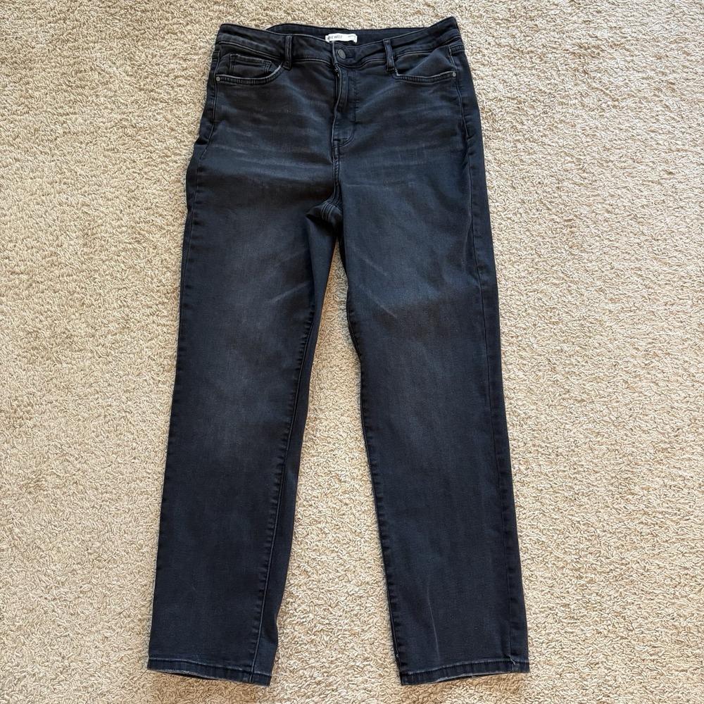 Nine West Women's Black Jeans Size 14 Slim Straight Fit High Rise Preppy Classic